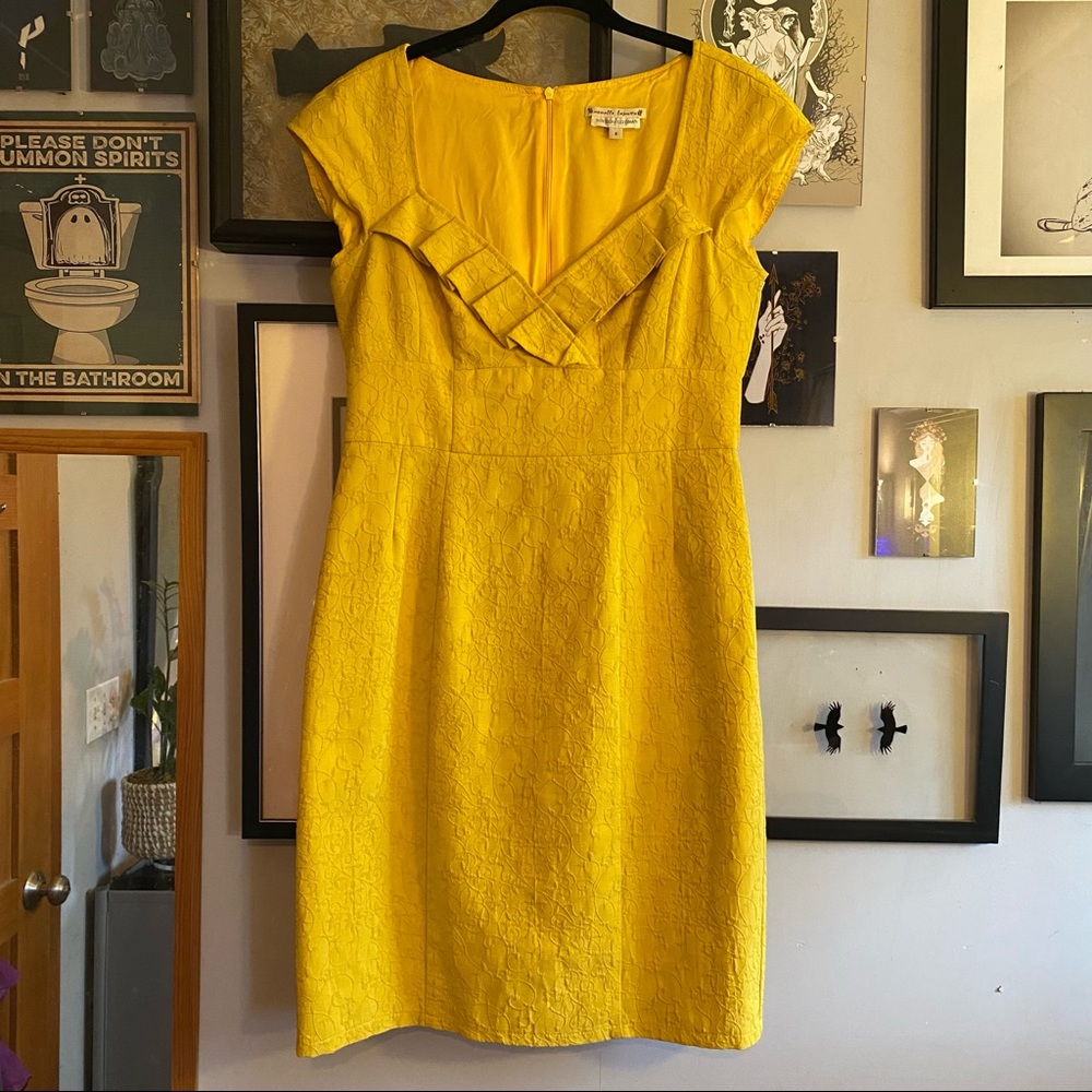 Nanette Lepore Yellow Matelassé Dress
